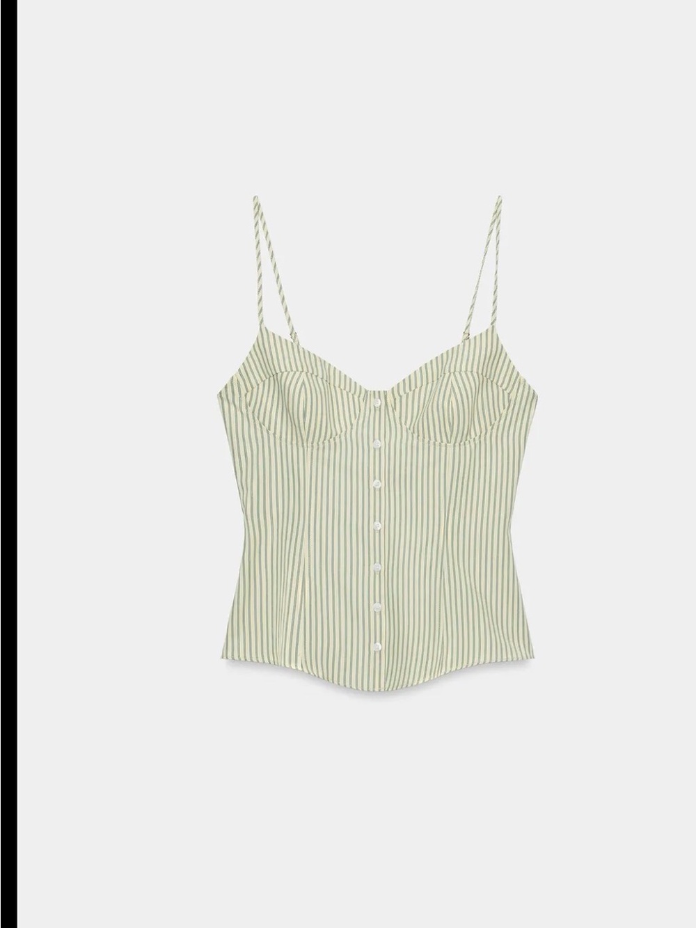 Zara Green Striped Corset Cami